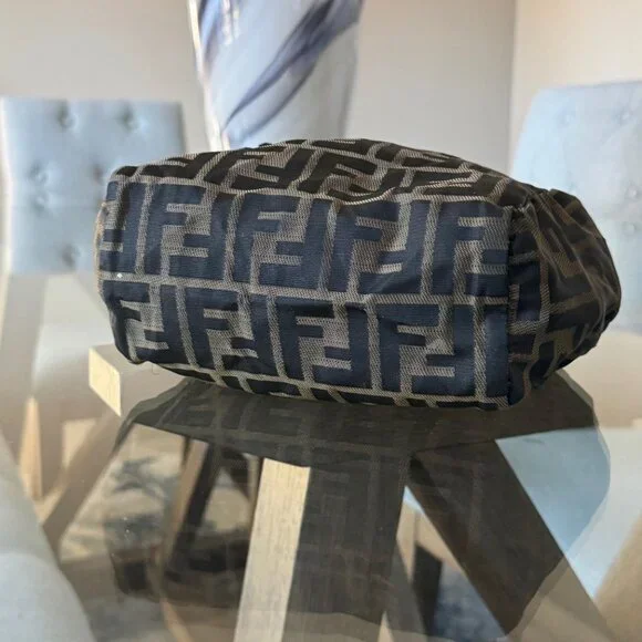 FENDI ZUCCA CANVAS Vintage 1925 Cosmetic Pouch Brown - Picture 9 of 10